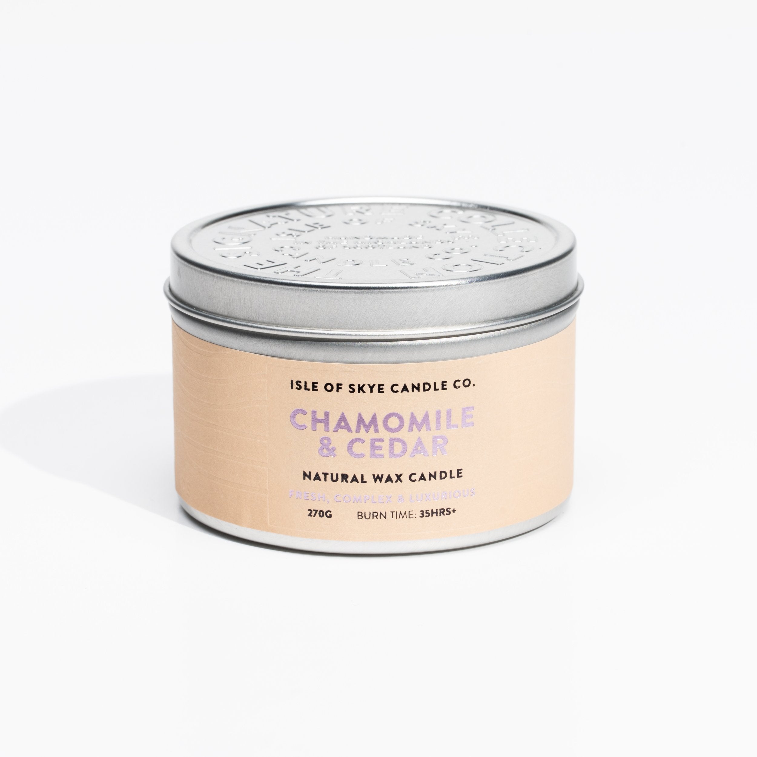 Chamomile & Cedar tin candle