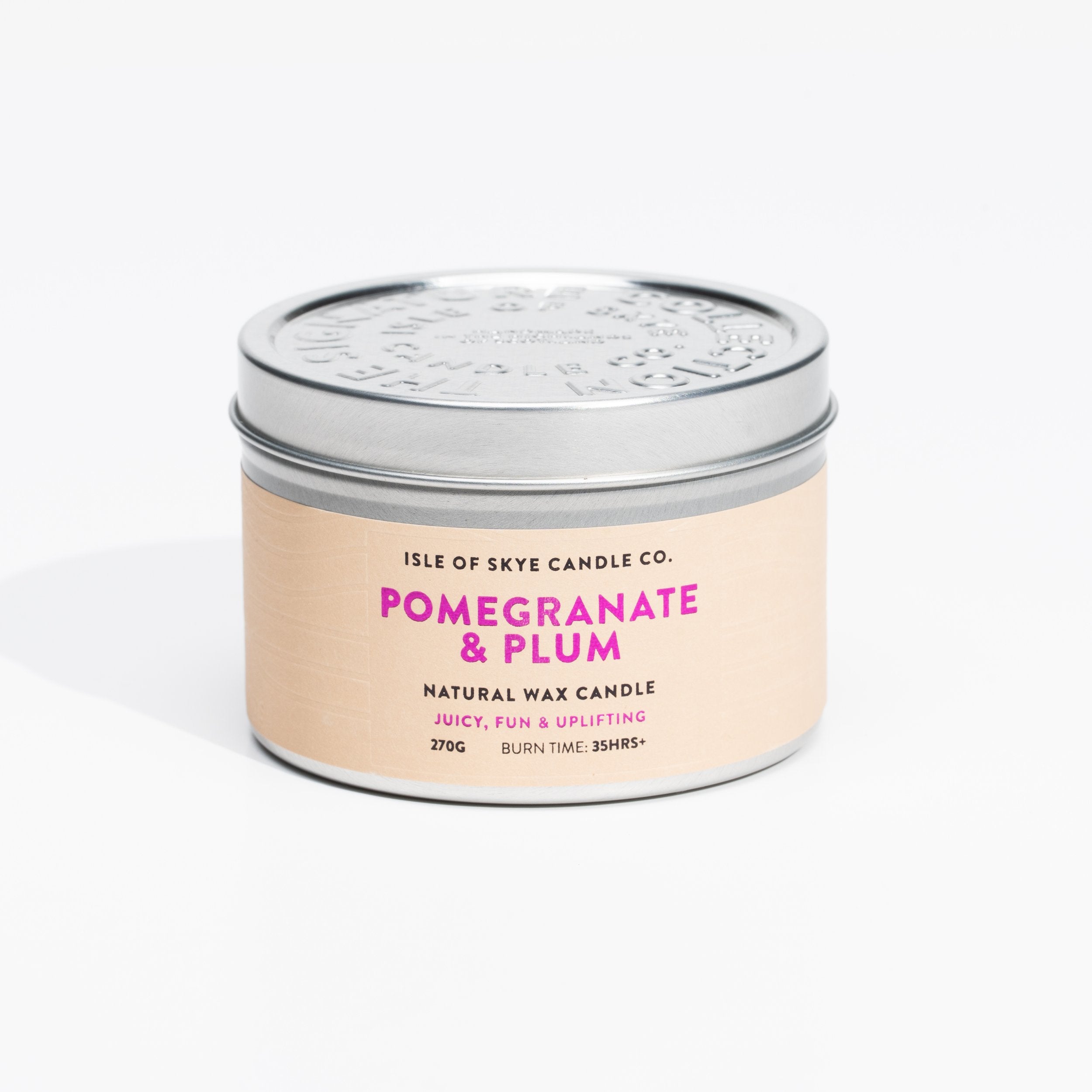 Pomegranate & Plum tin candle