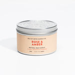 Rose & Amber tin candle