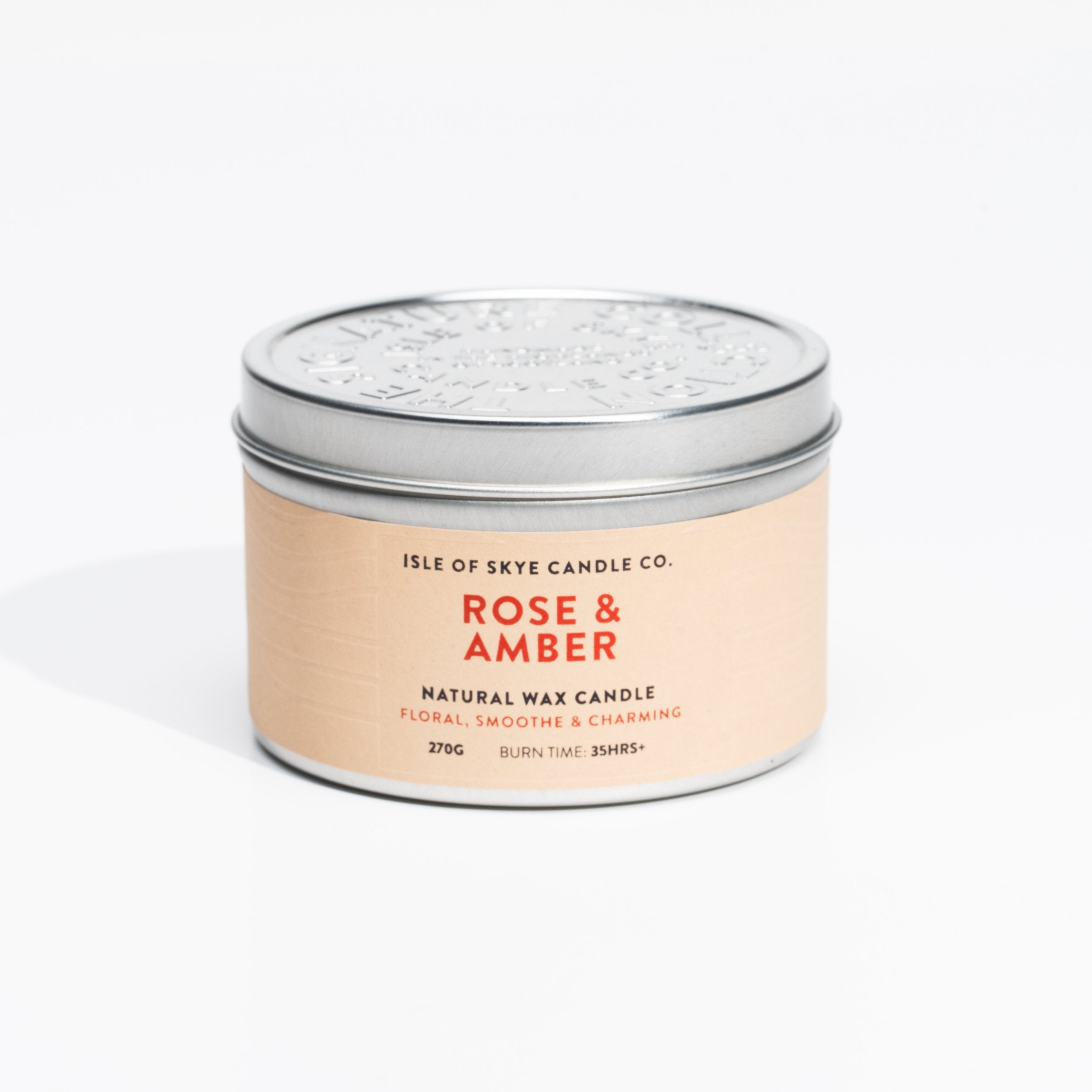 Rose & Amber tin candle