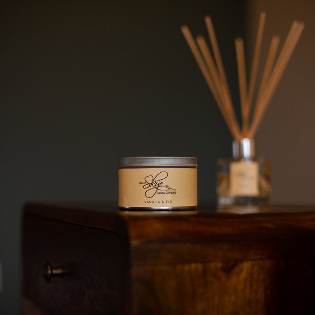Vanilla and Fig Travel Container Skye Candles Isle of Skye Candle Co.